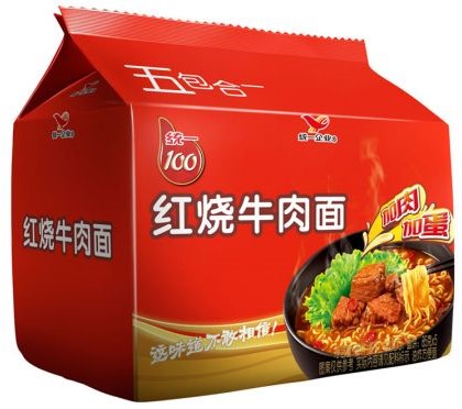 统一【红烧牛肉面】(5袋装) 5x108g